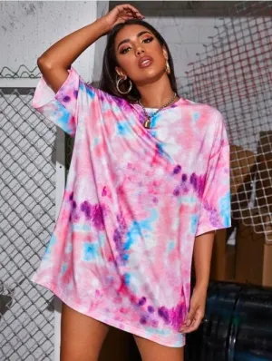Tiered T-shirt Dress Pyjama (Colorful Pattern) PN:50035 Lovrl