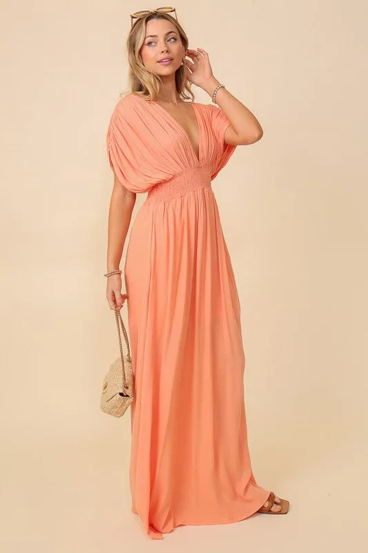 TIMING Junior's Summer Spring Vacation Maxi Sundress Lined