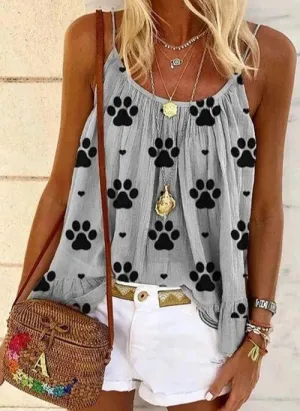 TK10100 Color Block Casual Camisole Neckline Sleeveless Blouses