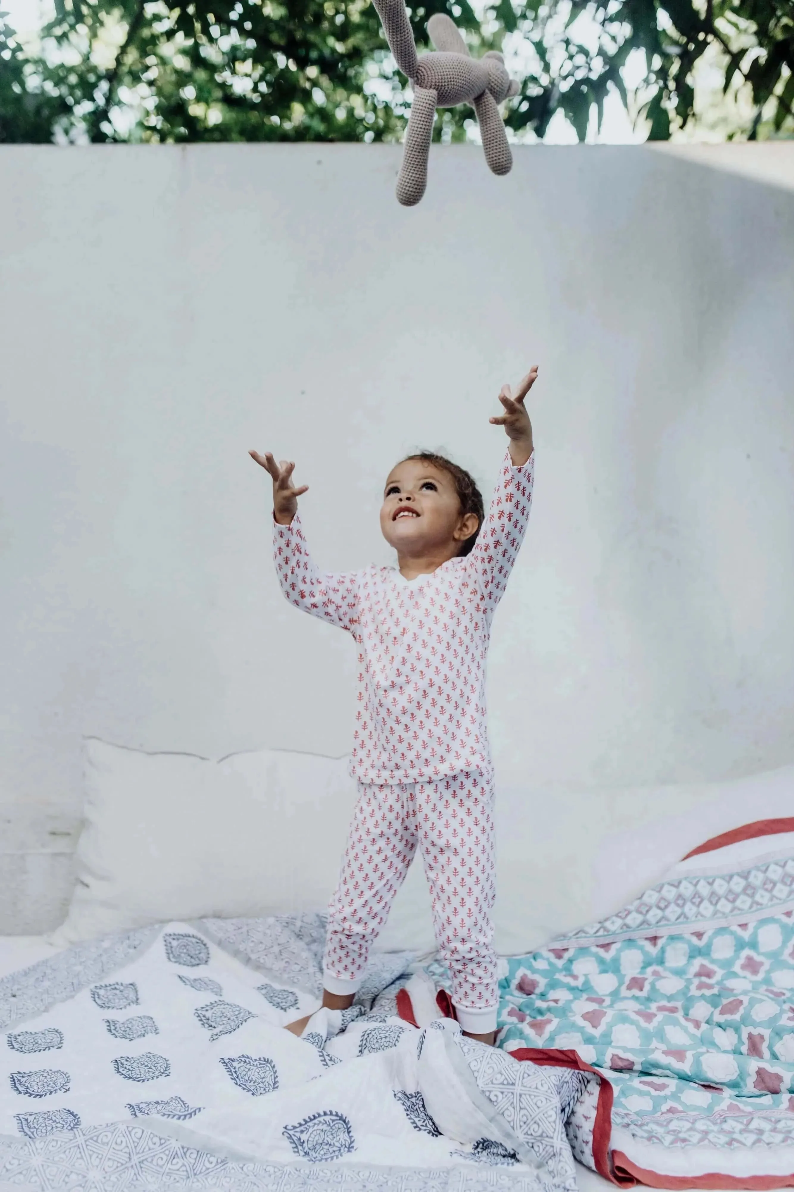 Toddler & Big Kid Organic Cotton Pajamas in Pink City