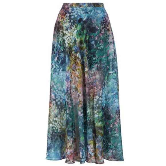 Topshop Blurry Watercolor Floral Maxi Skirt ASO Miranda Kerr