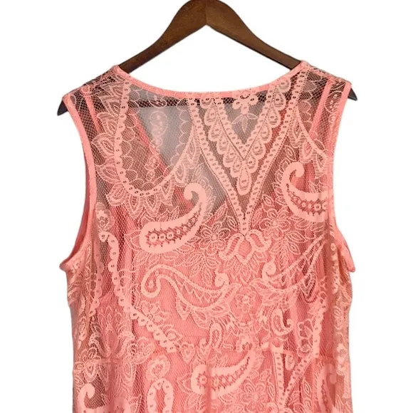 TORRID Coral Lace Button Front Maxi Skater Dress Size 2X