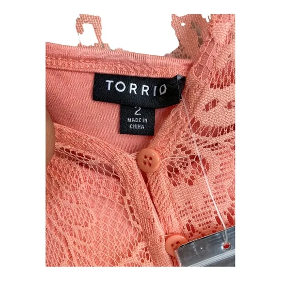 TORRID Coral Lace Button Front Maxi Skater Dress Size 2X