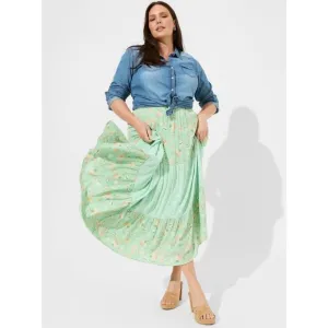 Torrid Maxi Wash Tiered Shirring Skirt M/L 00