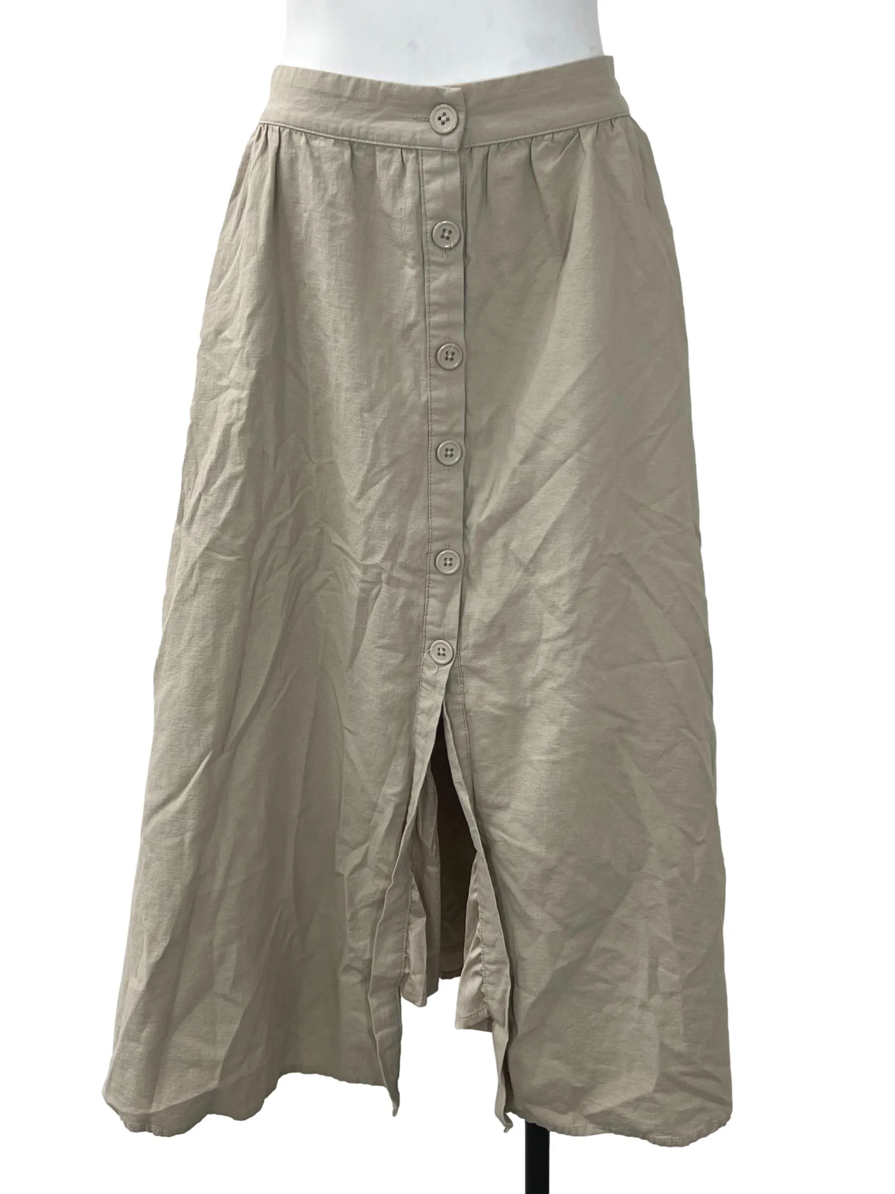 Tortilla Front Slit Button Down Skirt TTR