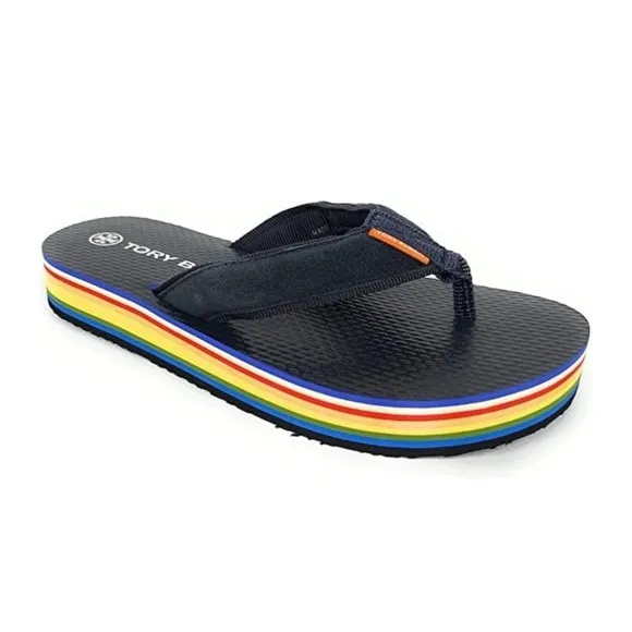 Tory Burch Retro  70's Rainbow Platform Flip Flop Sandal