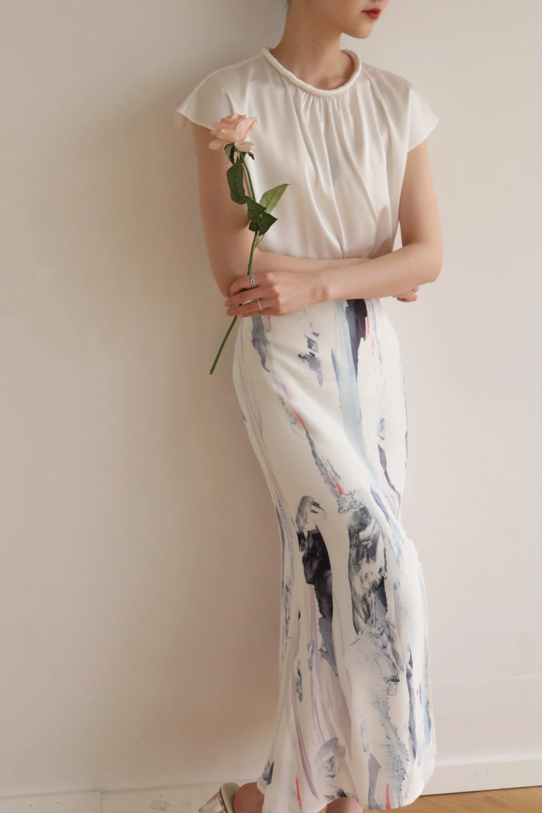 Twirl Acetate Satin Top