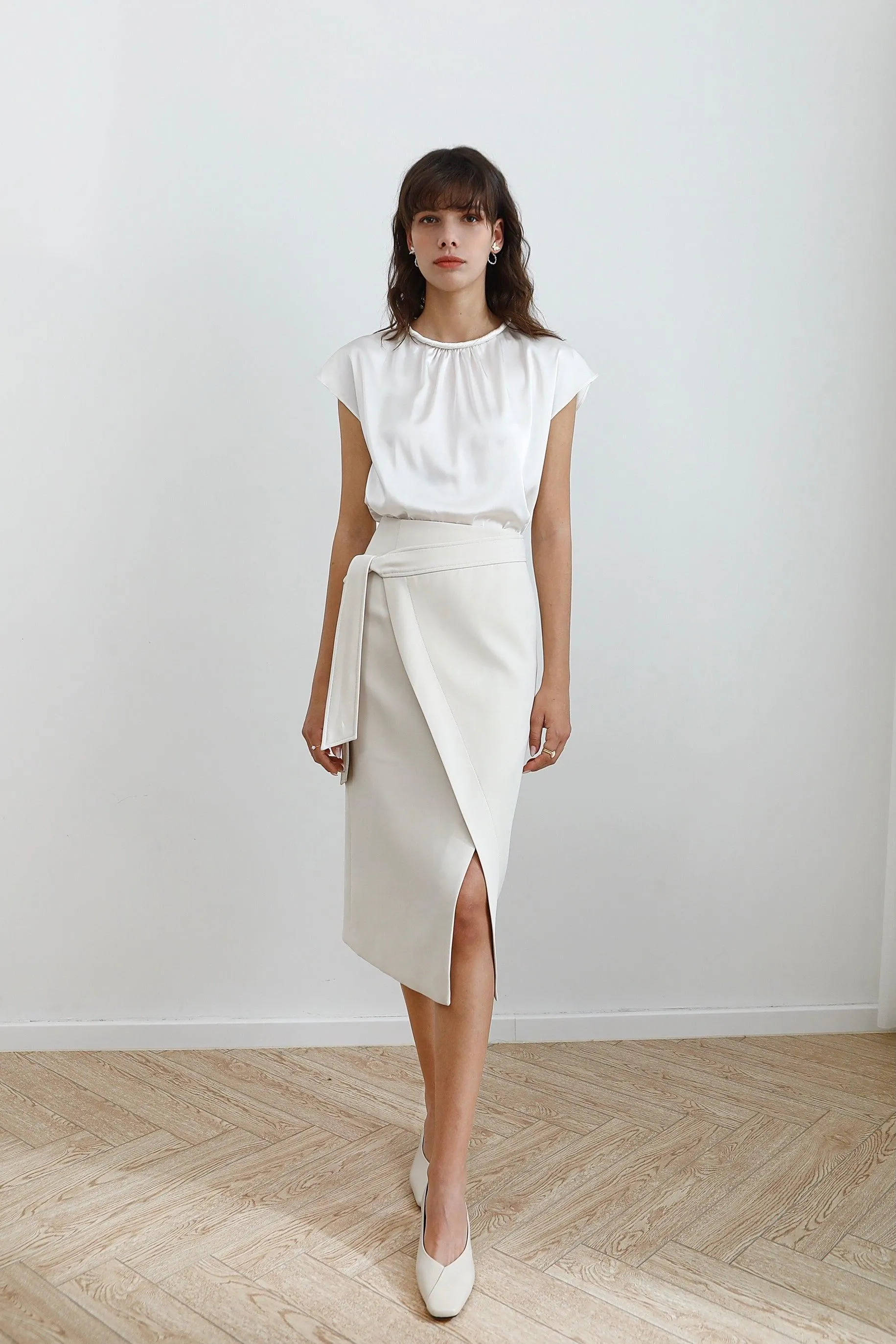 Twirl Acetate Satin Top