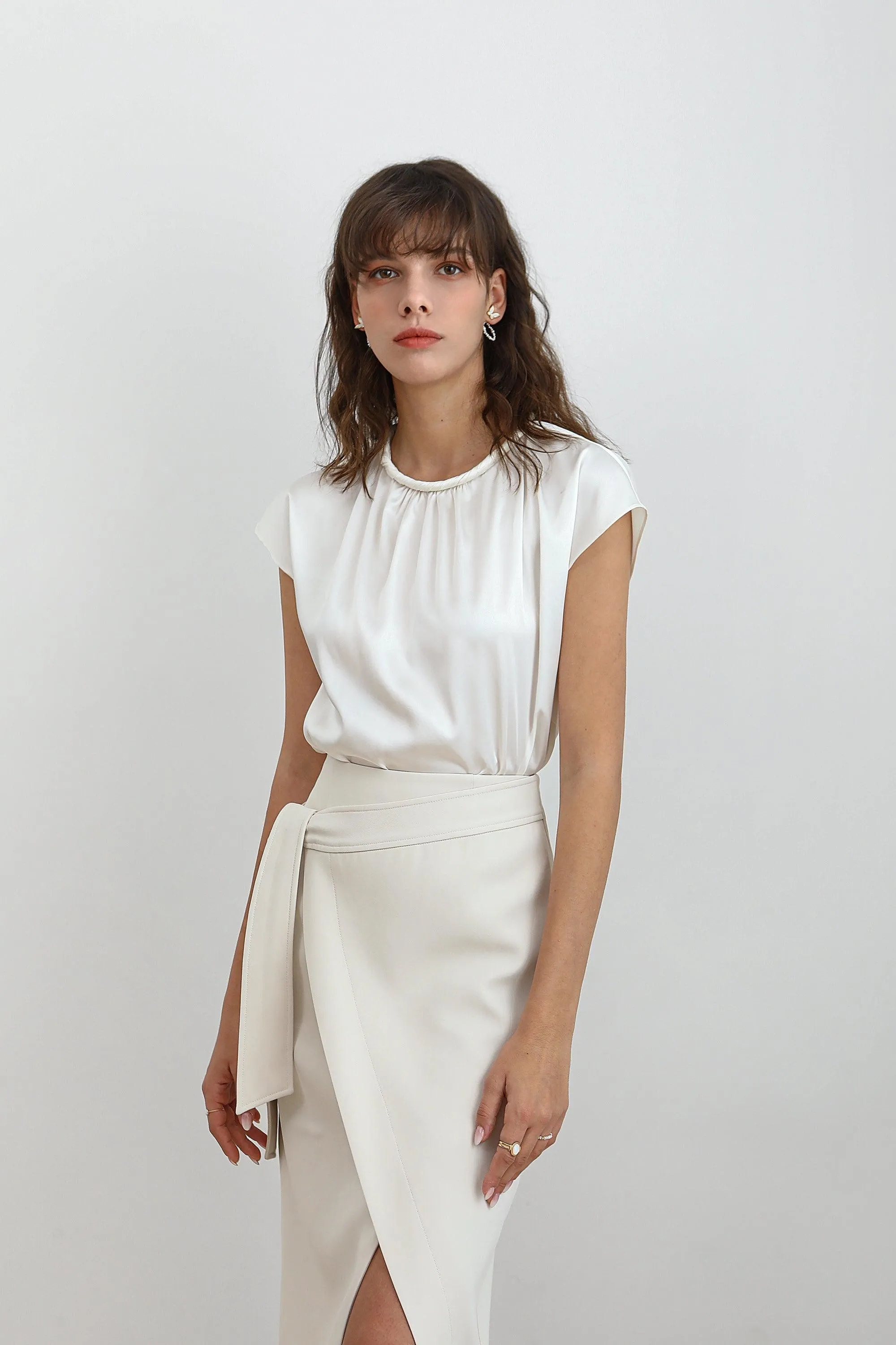 Twirl Acetate Satin Top