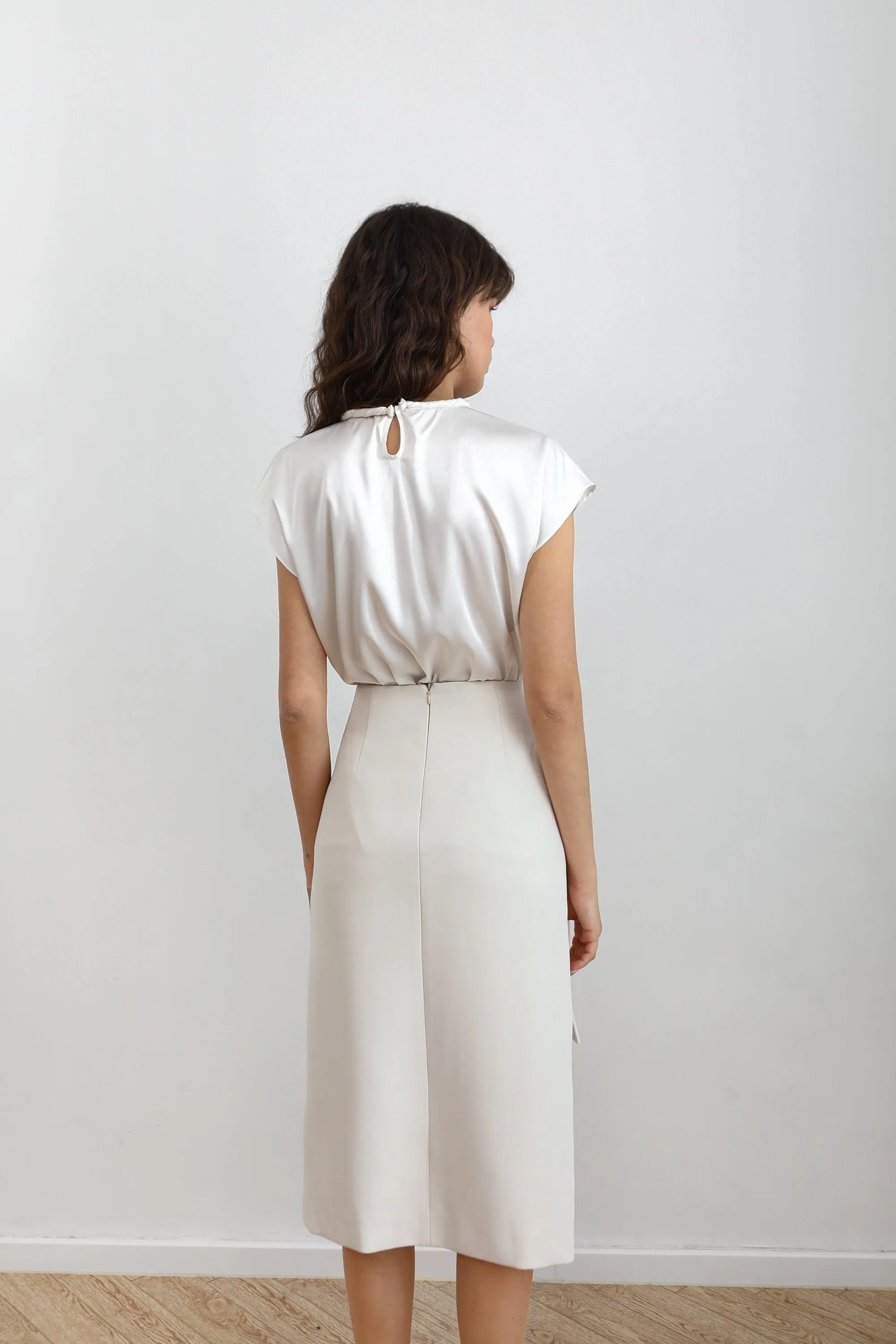 Twirl Acetate Satin Top