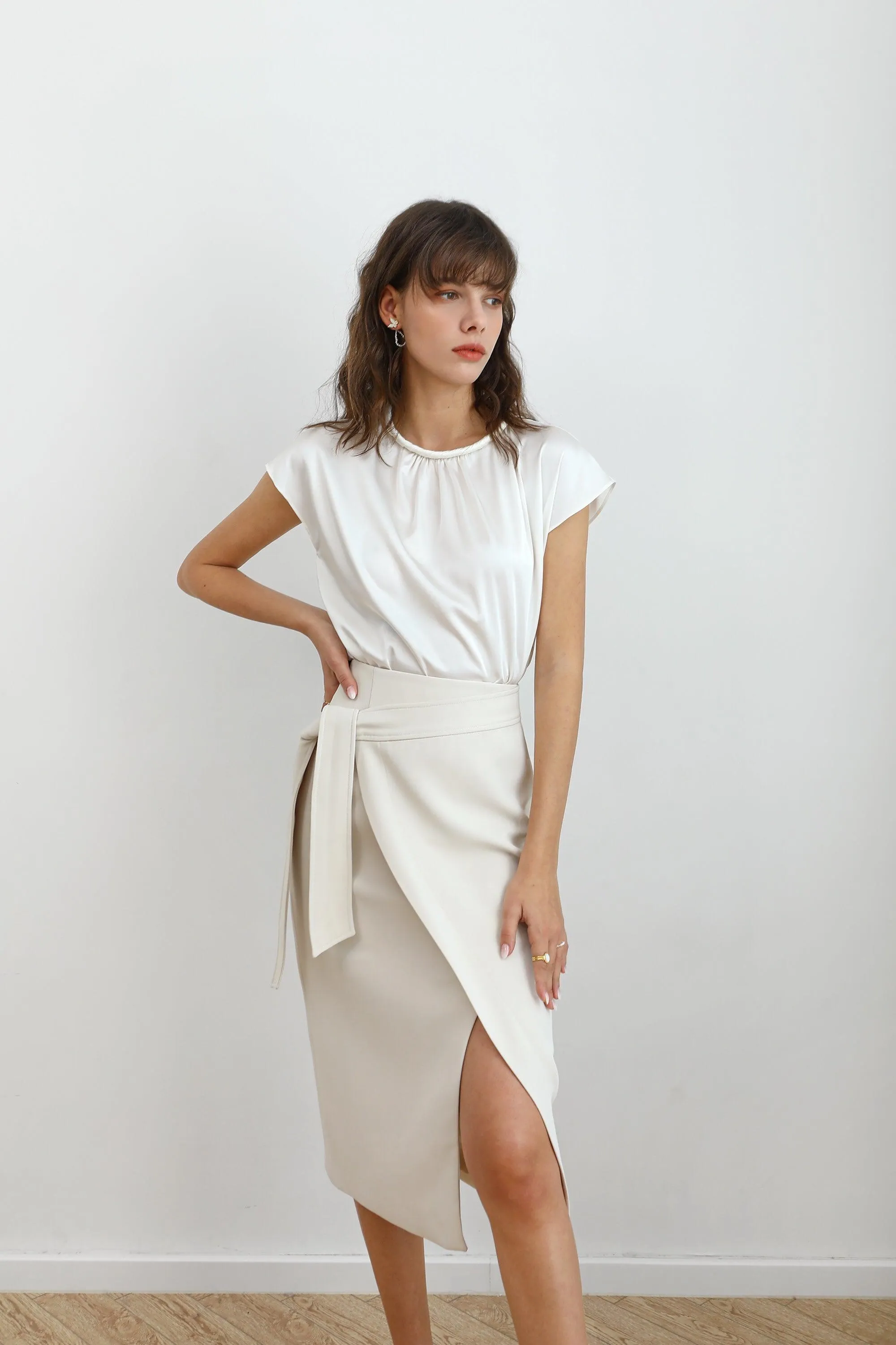 Twirl Acetate Satin Top