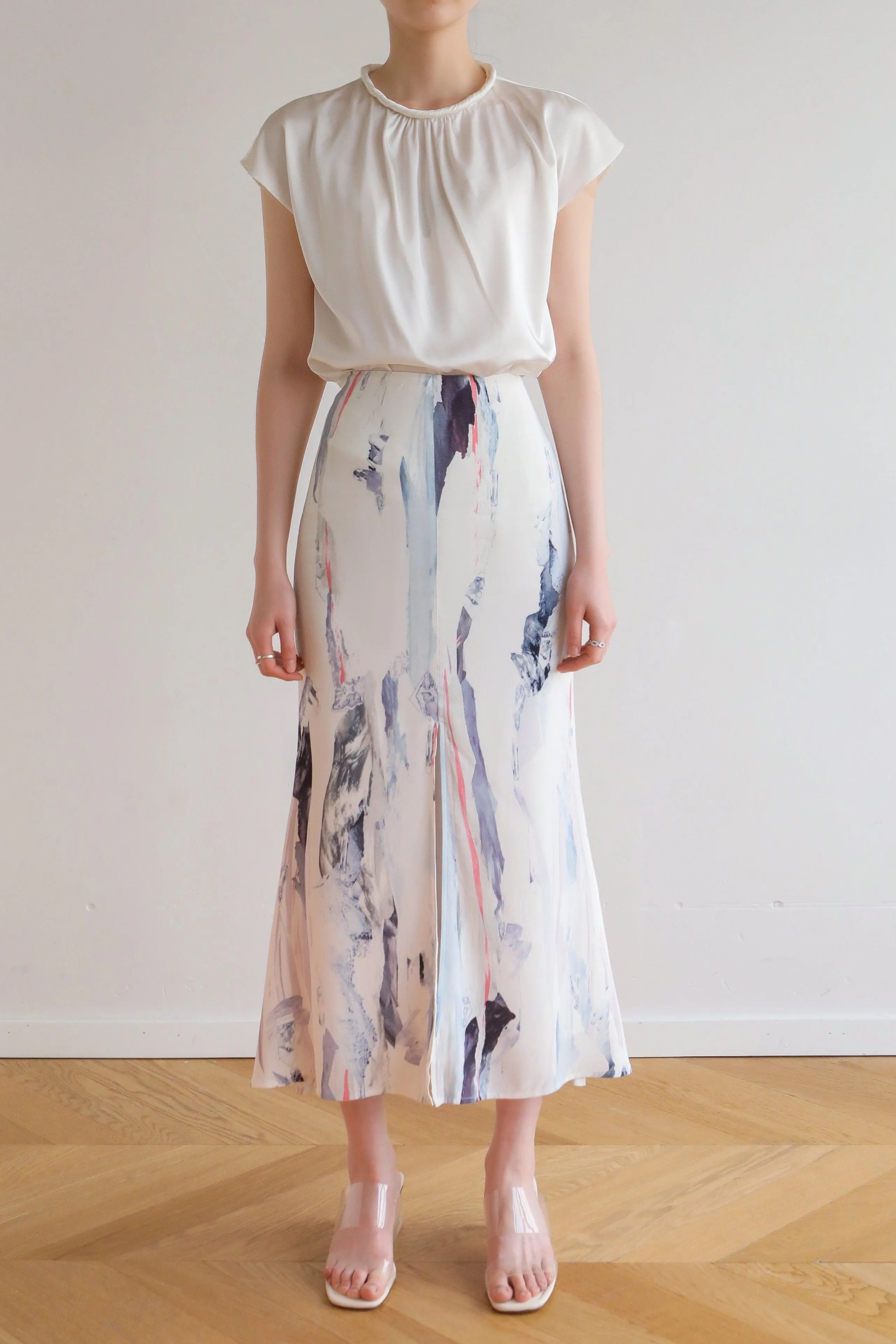 Twirl Acetate Satin Top