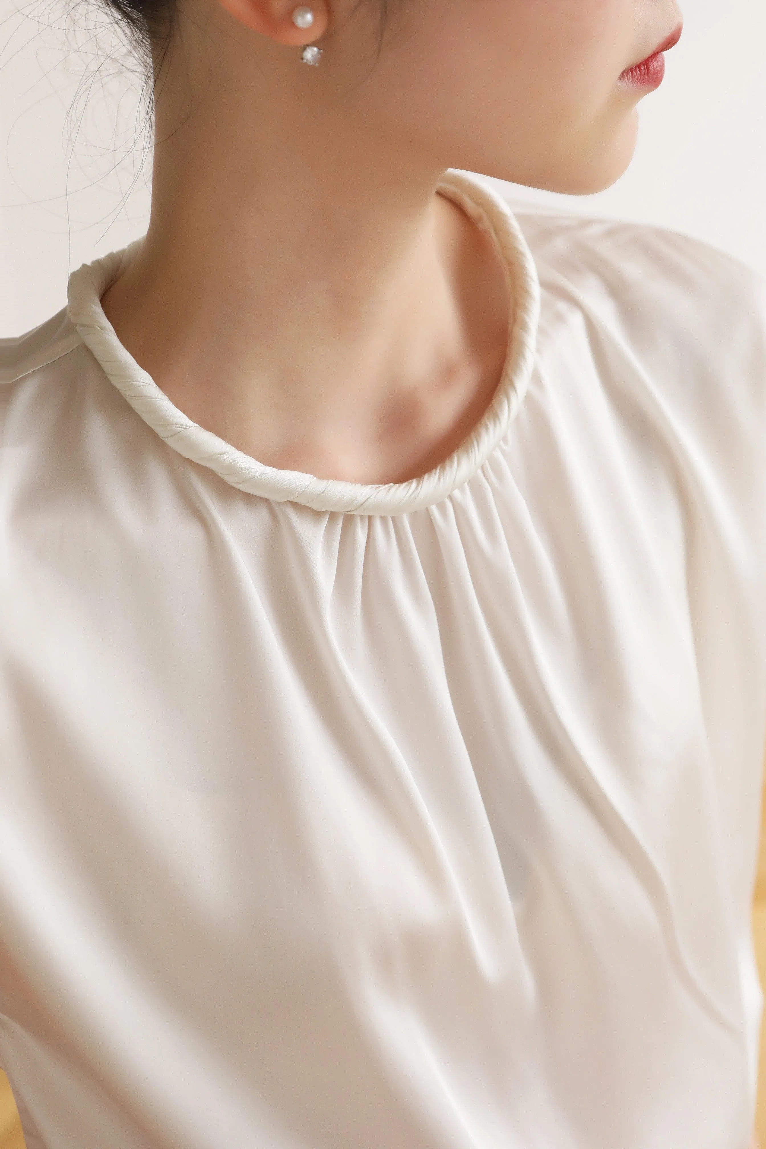 Twirl Acetate Satin Top