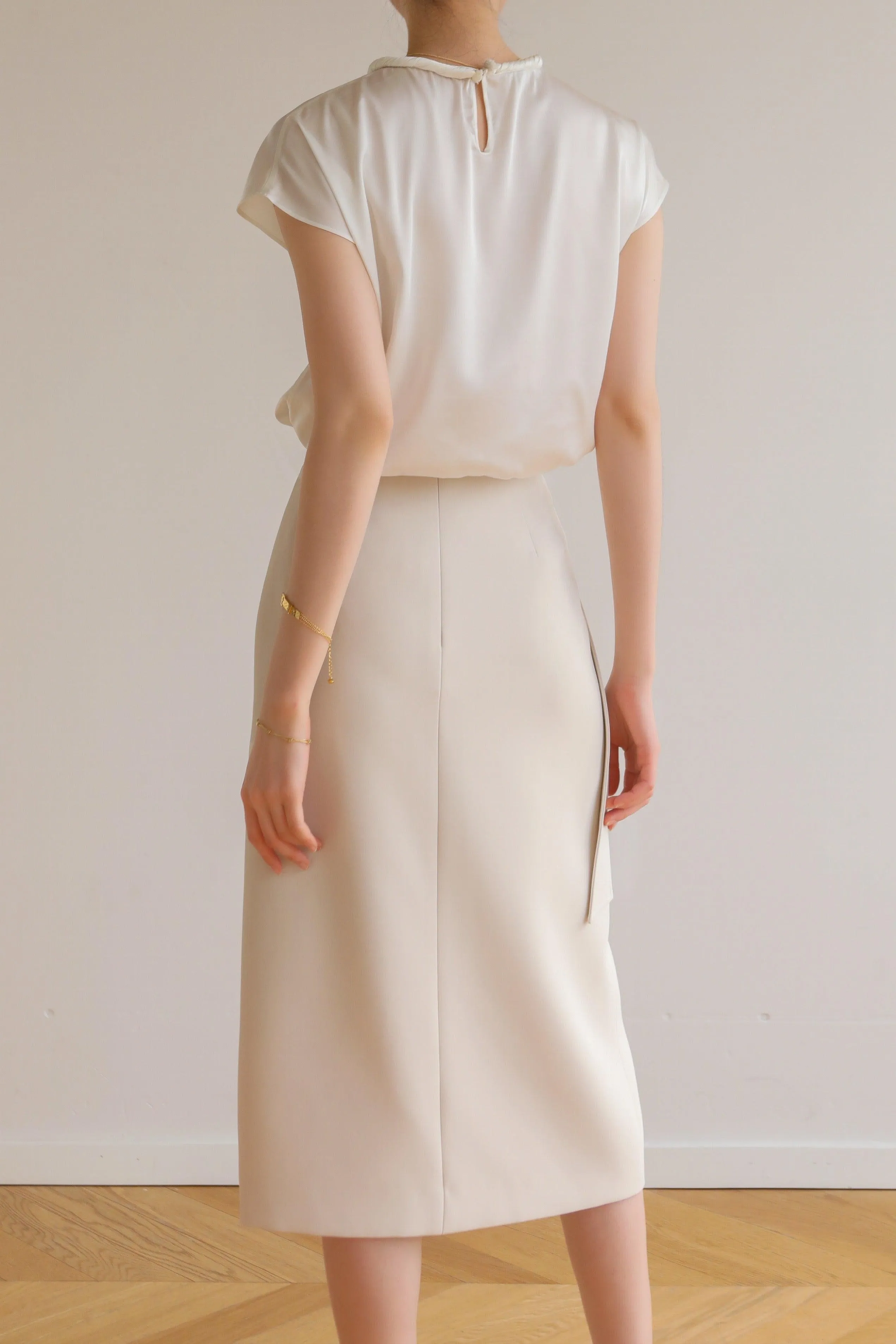Twirl Acetate Satin Top