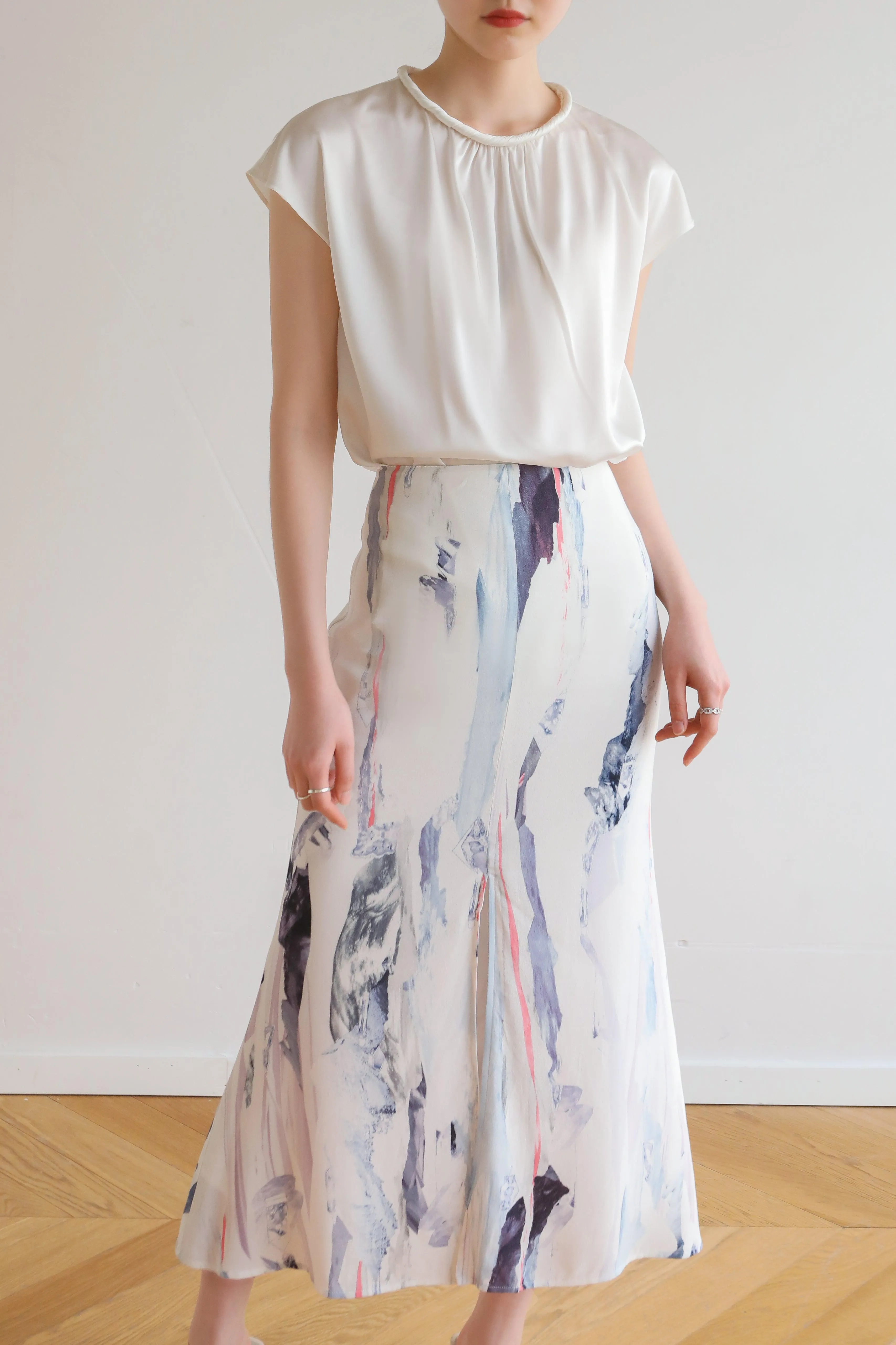 Twirl Acetate Satin Top