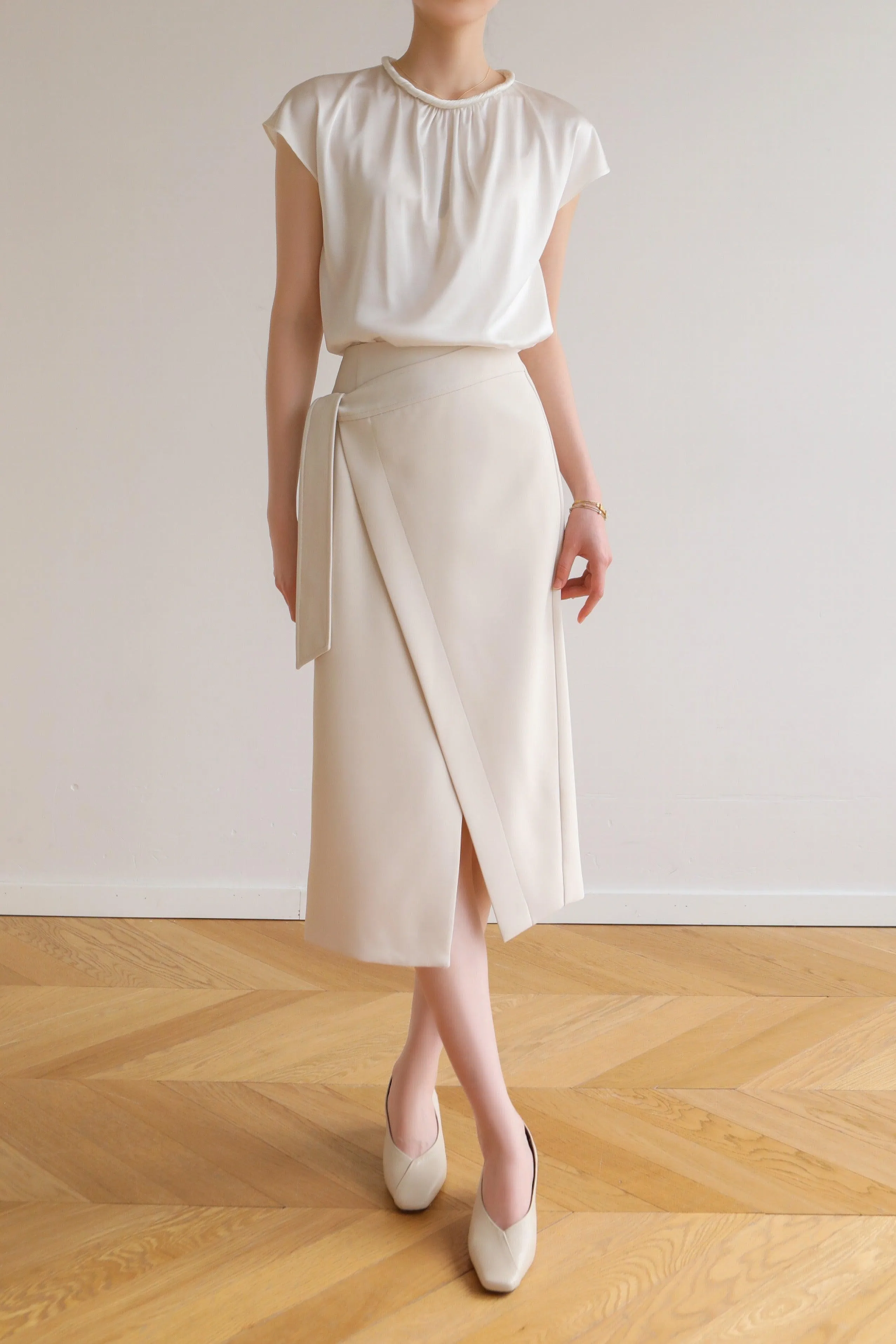 Twirl Acetate Satin Top