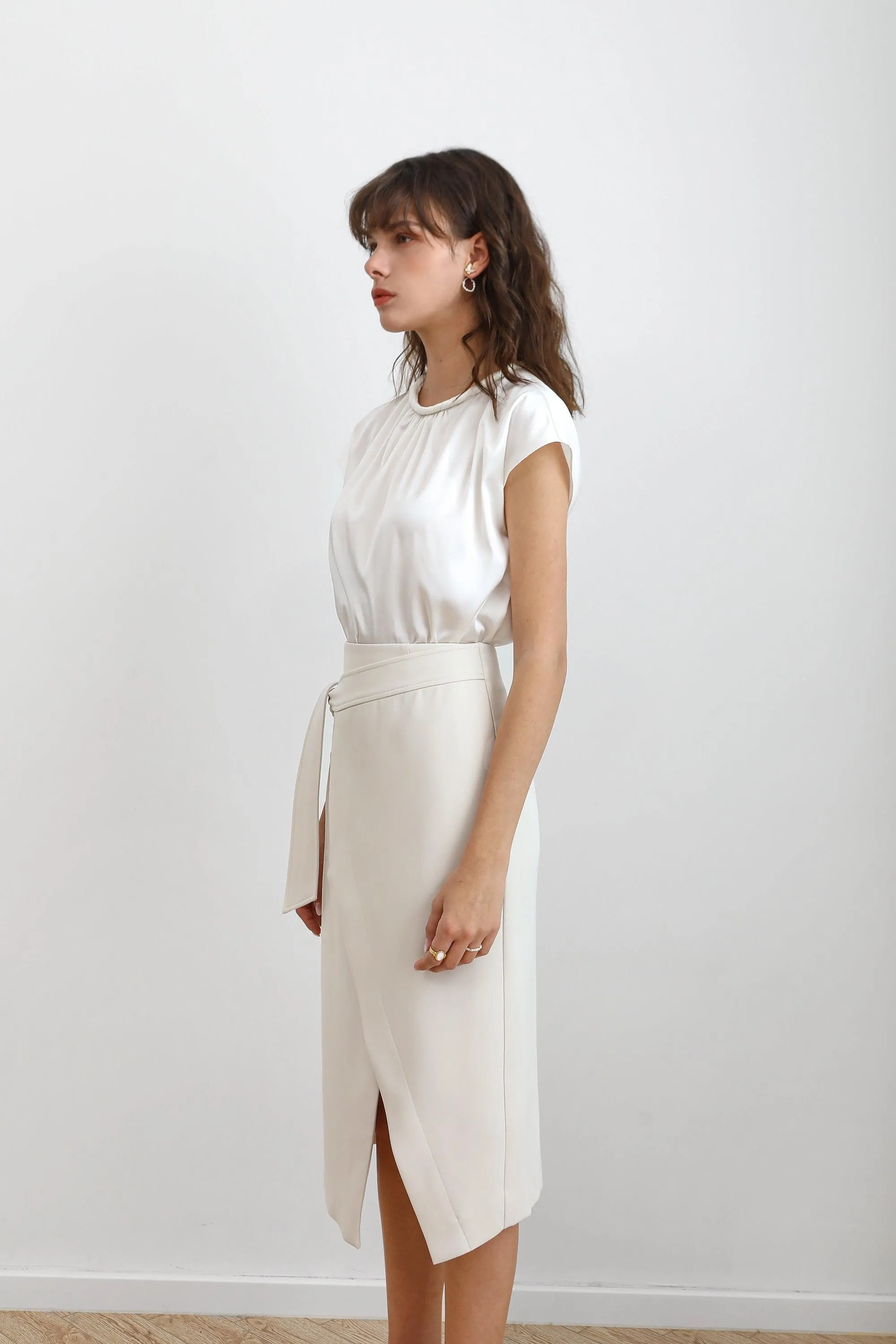 Twirl Acetate Satin Top