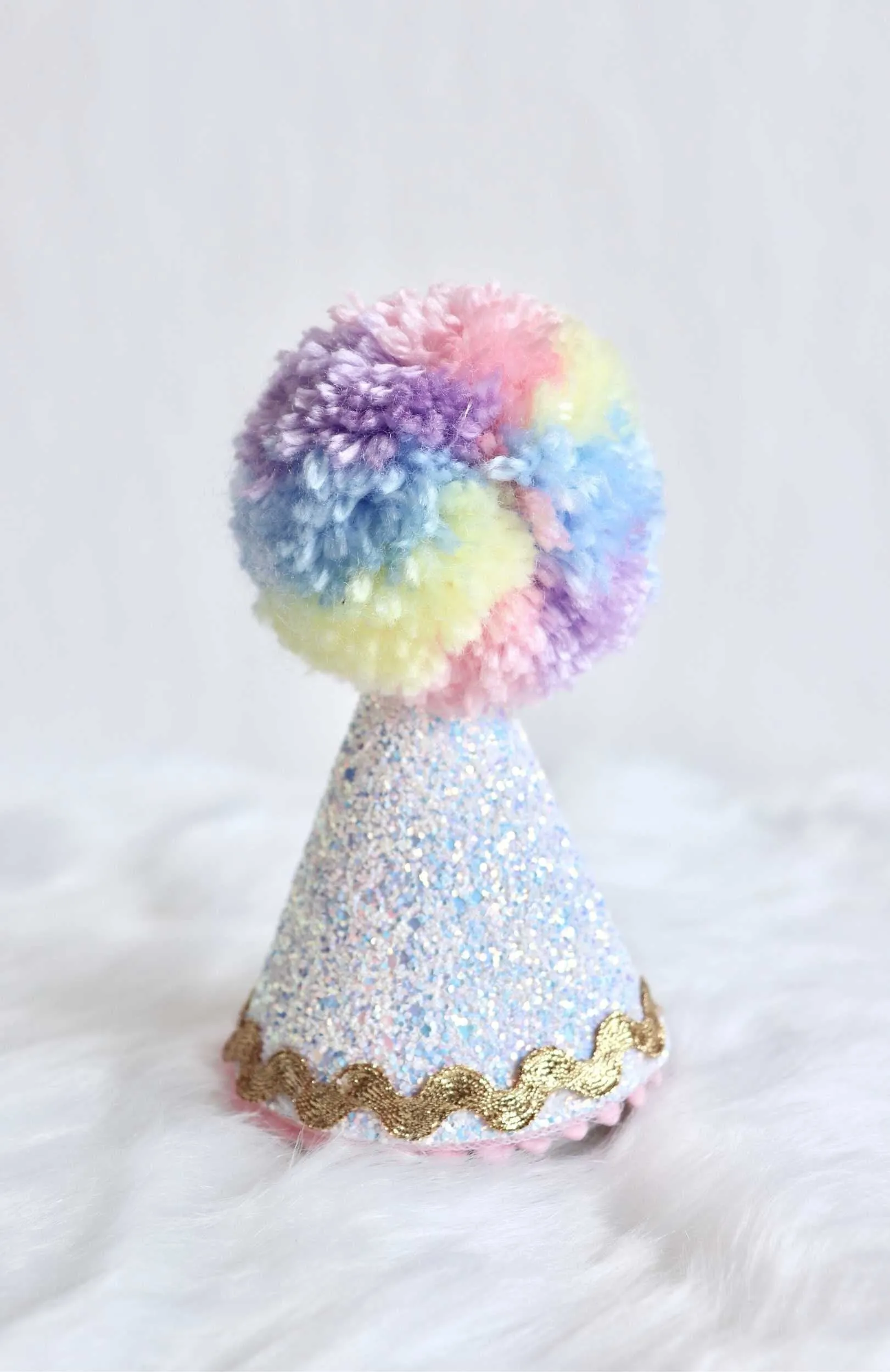 Unicorn Birthday Hat - White - With Age