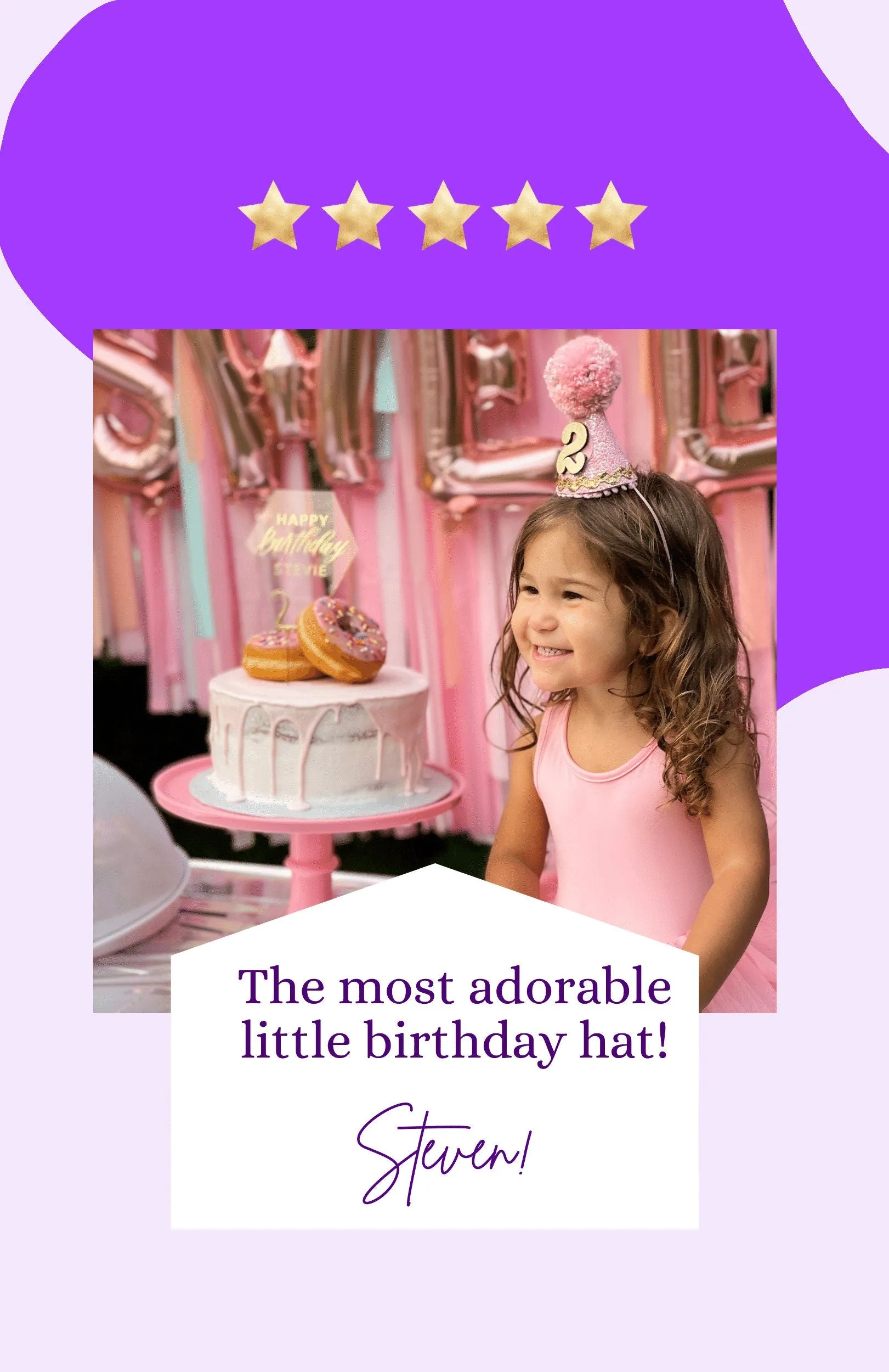 Unicorn Birthday Hat - White - With Age