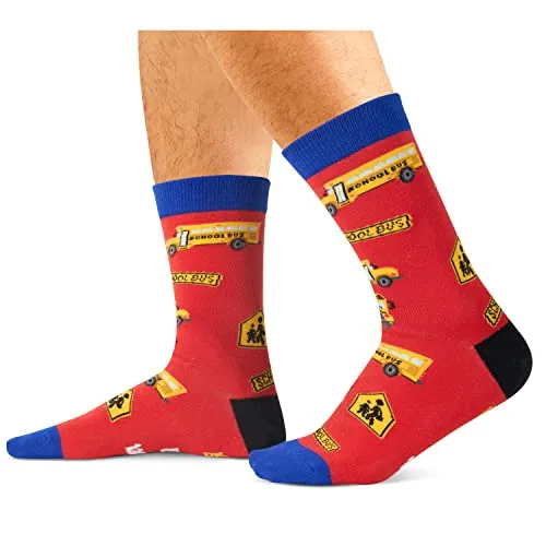 Unisex Bus Driver Socks, Bus Driver Gifts for Bus Drivers,  Bus Driver Appreciation Gifts, Best School Bus Driver Gifts, Gift for Dad, Women Men School Bus Driver Socks