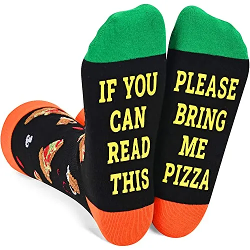 Unisex Pizza Socks, Pizza Lover Gift, Funny Food Socks, Novelty Pizza Gifts, Gift Ideas for Men Women, Funny Pizza Socks for Pizza Lovers, Valentines Gifts, Christmas Gifts