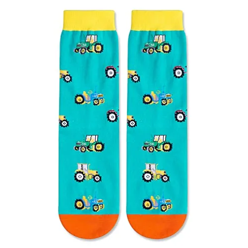 Unisex Tractor Socks, Men Women Funny Gifts, Trucker Gifts, Tractor Gifts, Funny Socks, Novelty Silly Socks