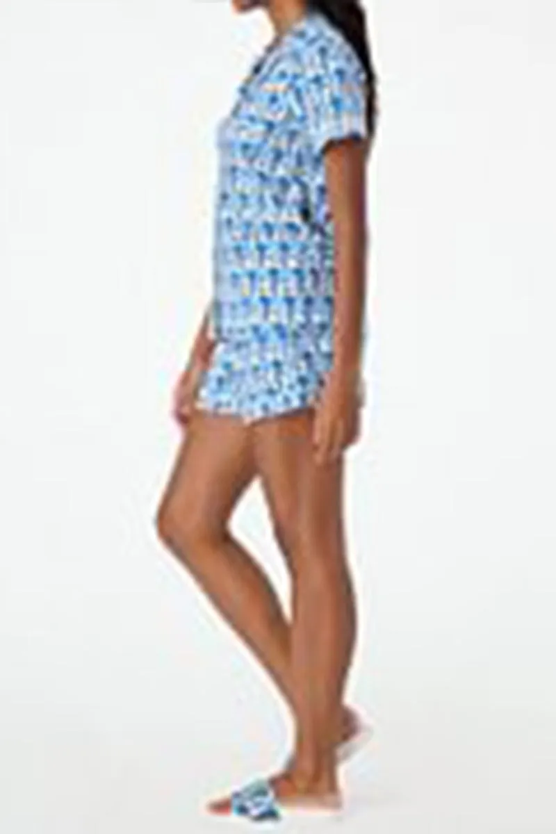 US3333 Graphic Shorts Pjs Set