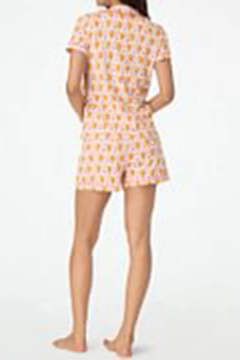 US3333 Graphic Shorts Pjs Set