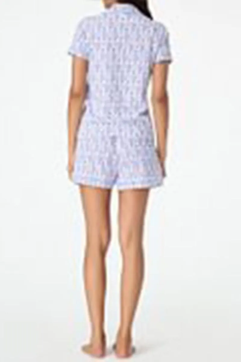 US3333 Graphic Shorts Pjs Set