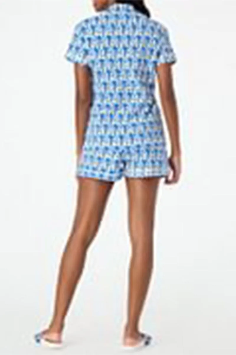 US3333 Graphic Shorts Pjs Set