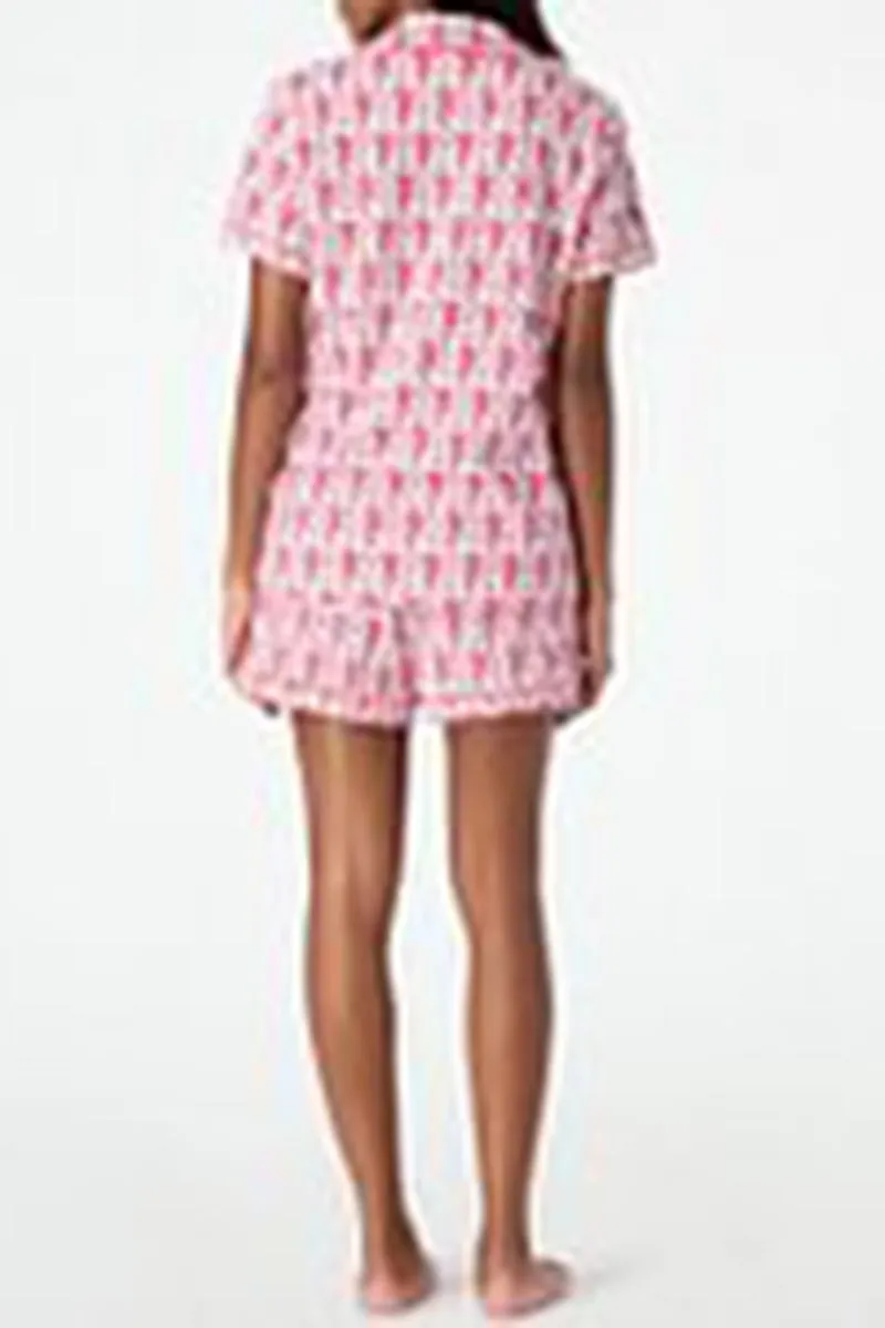 US3333 Graphic Shorts Pjs Set