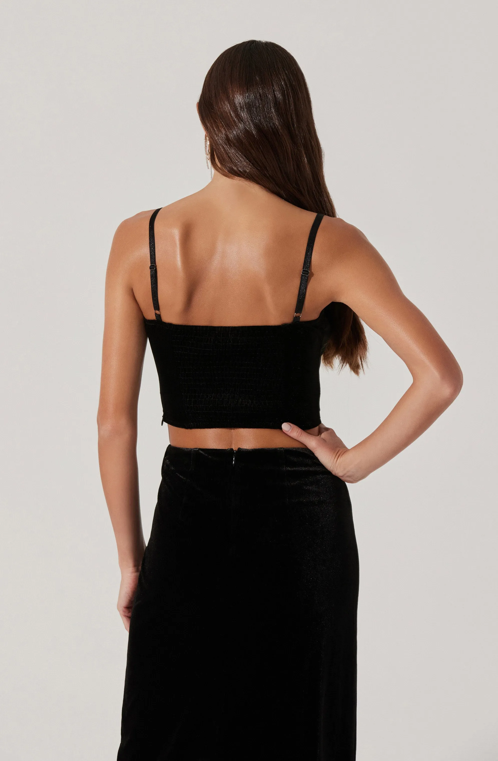 Velvet Bustier Crop Top