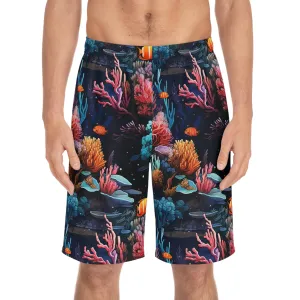 Vibrant Coral Reef Men's Board Shorts - Perfect for Summer Beach Days