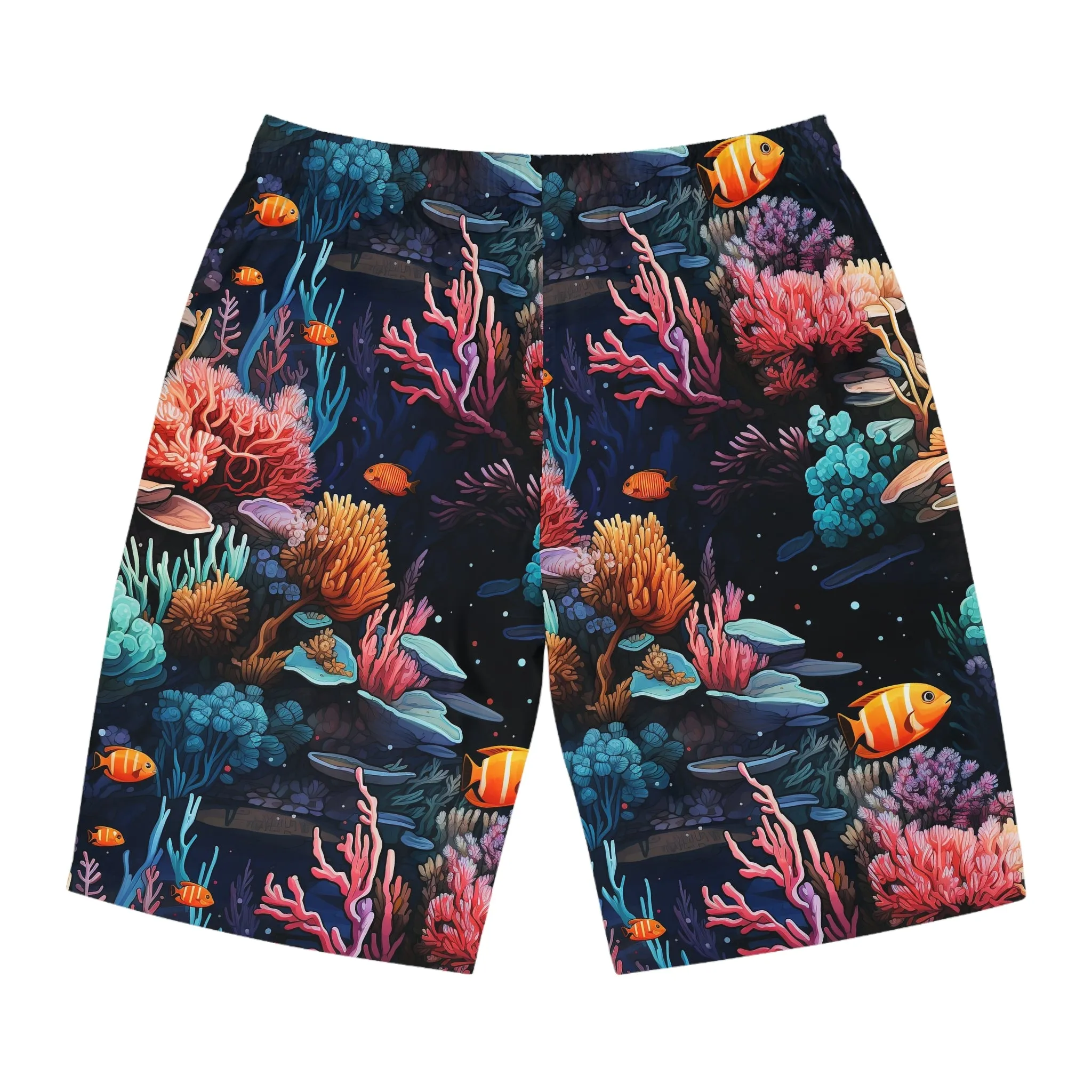 Vibrant Coral Reef Men's Board Shorts - Perfect for Summer Beach Days
