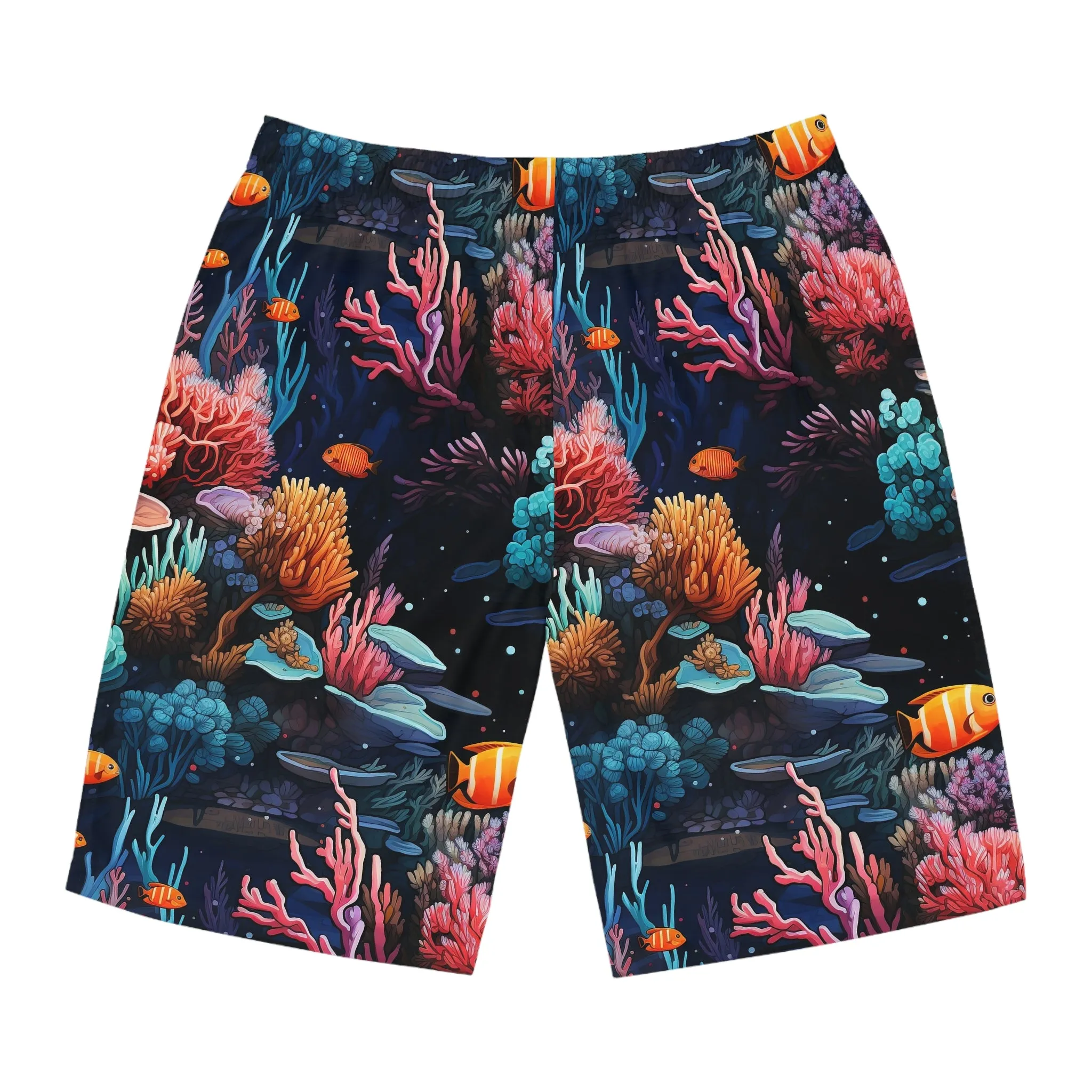 Vibrant Coral Reef Men's Board Shorts - Perfect for Summer Beach Days