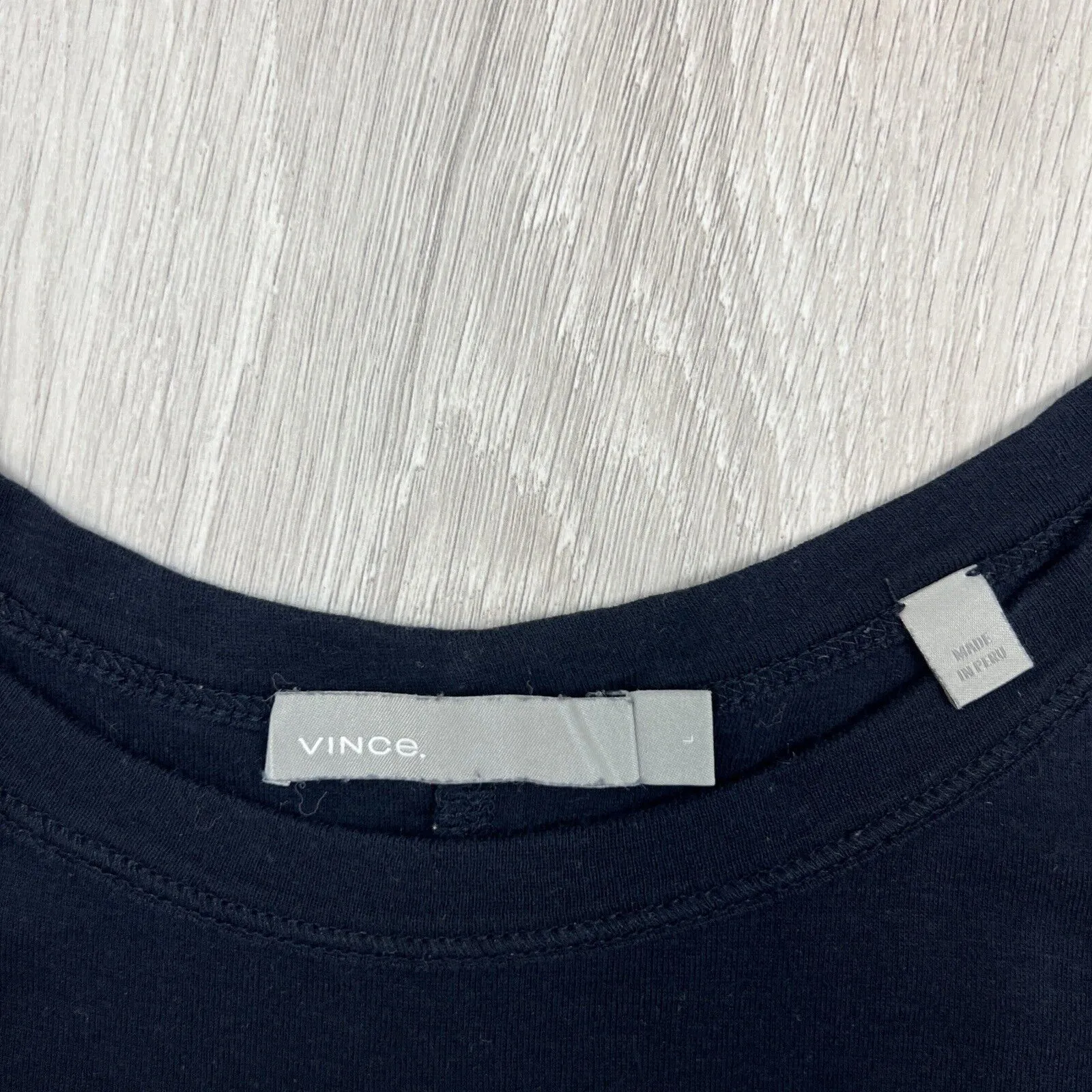 Vince Womens Black Cotton Tank Top Size Large