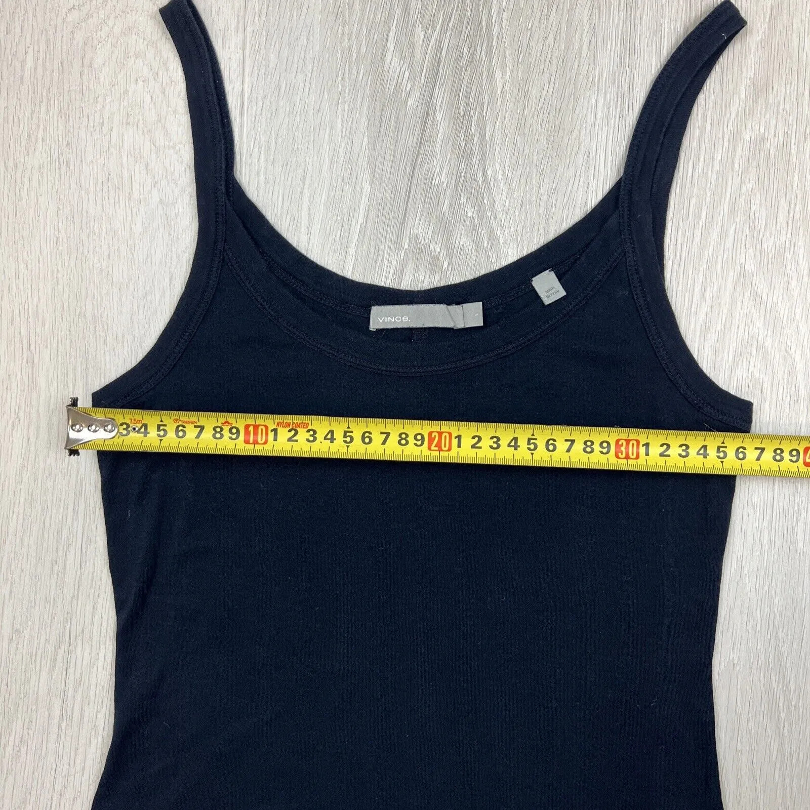 Vince Womens Black Cotton Tank Top Size Large