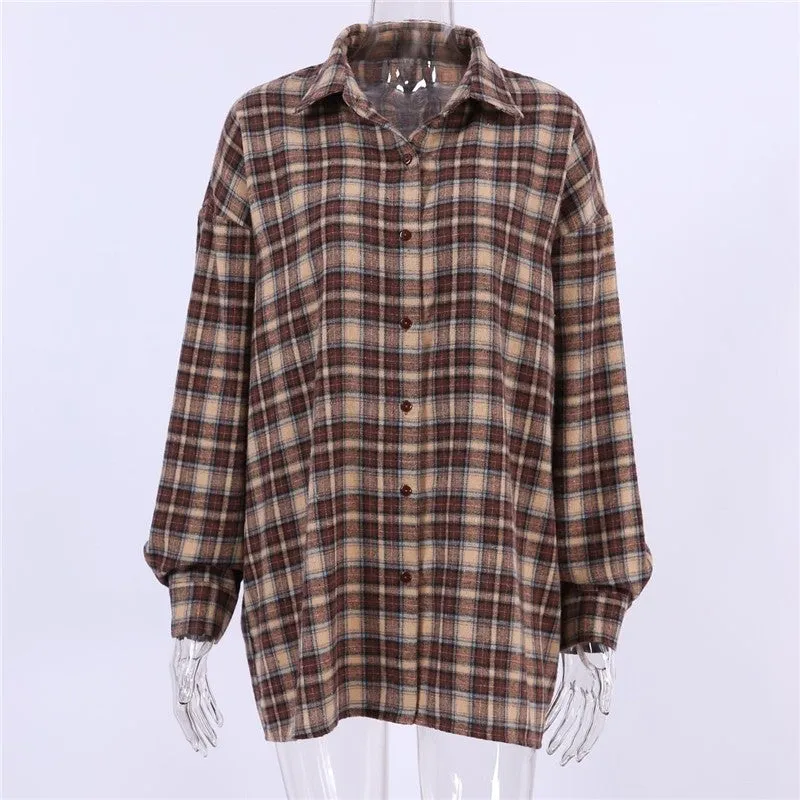 Vintage Loose Fit Plaid Shirt