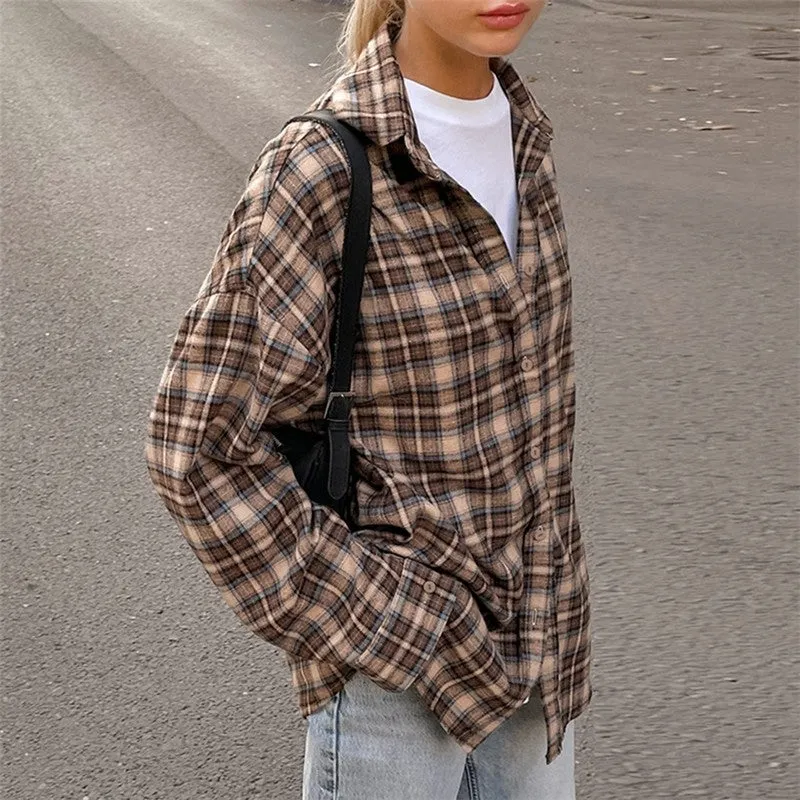Vintage Loose Fit Plaid Shirt