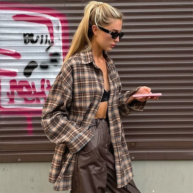 Vintage Loose Fit Plaid Shirt