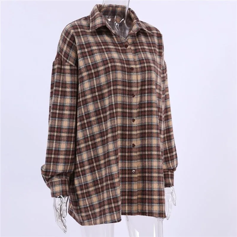 Vintage Loose Fit Plaid Shirt