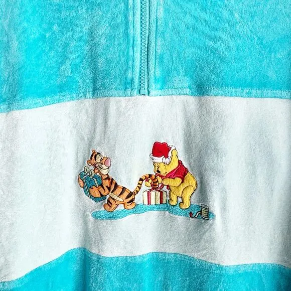 VTG Vintage Winnie The Pooh Disney Maxi Style Long Housecoat Robe Pajama Velour