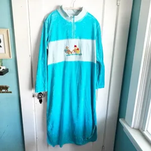 VTG Vintage Winnie The Pooh Disney Maxi Style Long Housecoat Robe Pajama Velour