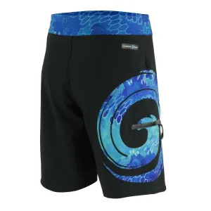 WAVED 20" MEN'S BOARDSHORTS IN BLACK & SEAFOAM