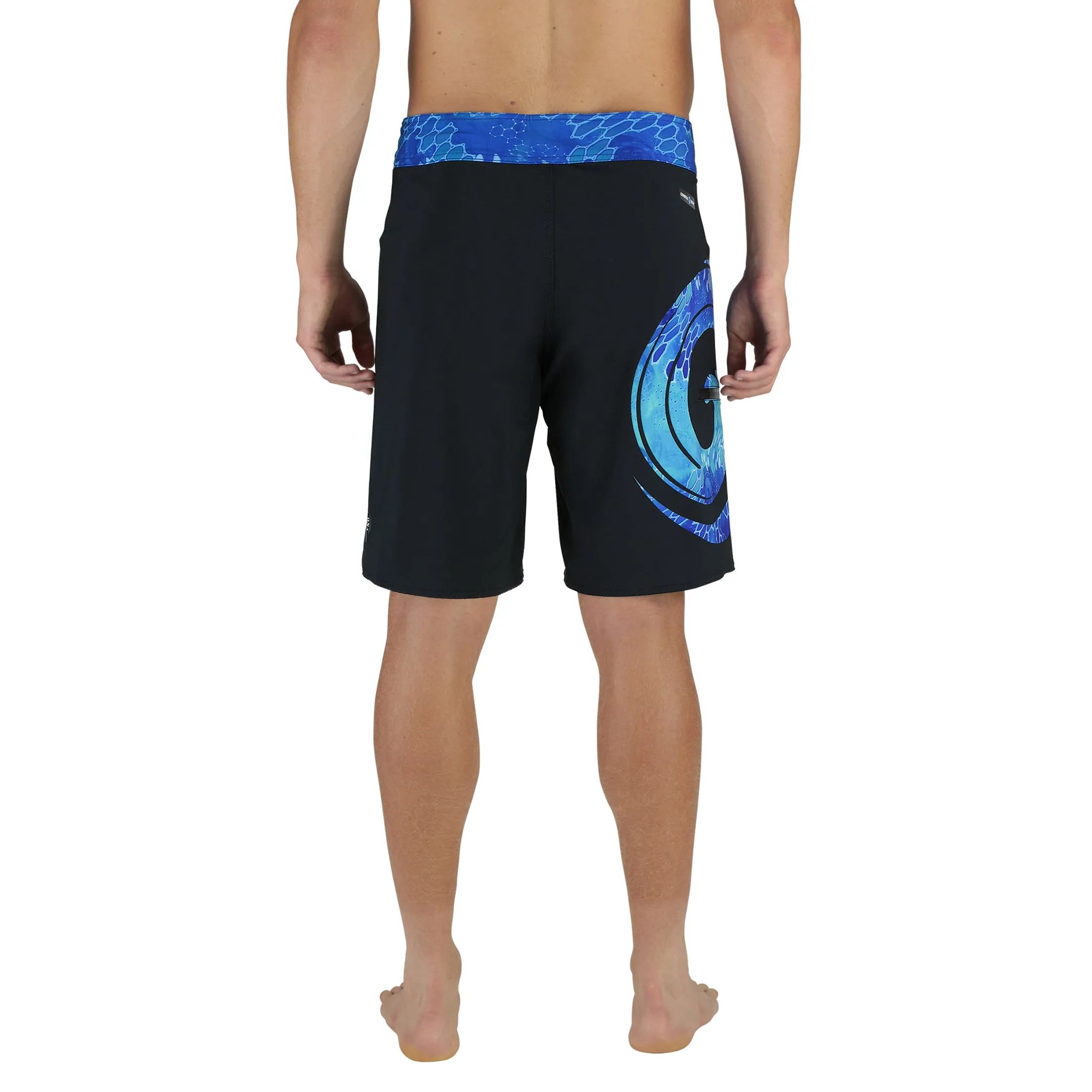 WAVED 20" MEN'S BOARDSHORTS IN BLACK & SEAFOAM