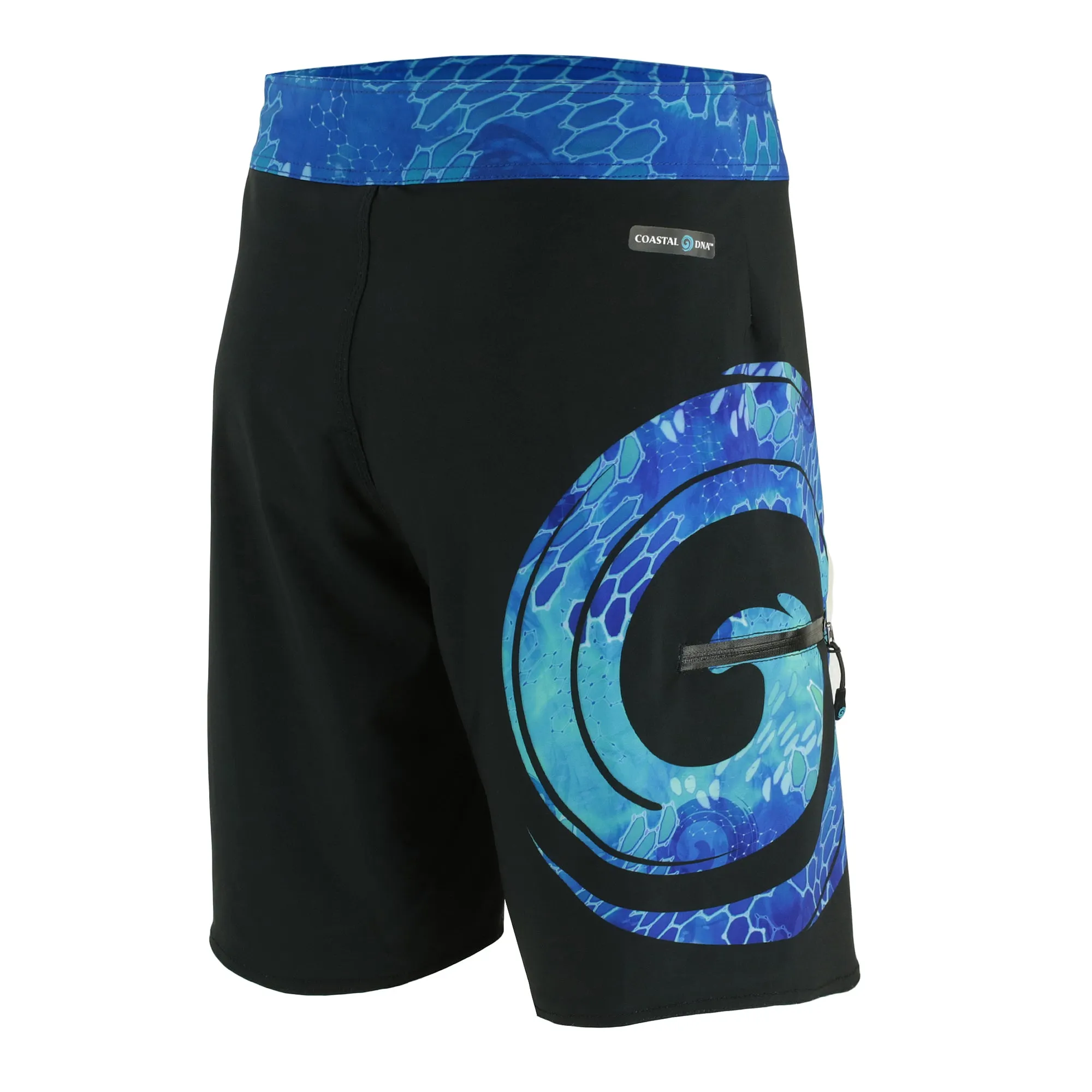 WAVED 20" MEN'S BOARDSHORTS IN BLACK & SEAFOAM
