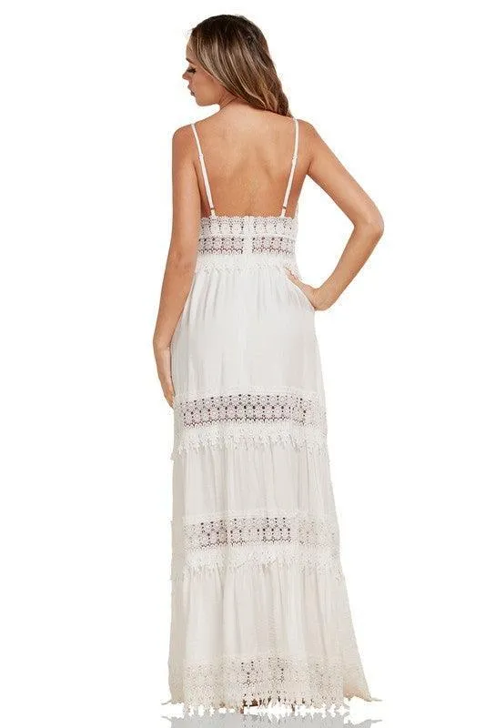 WHIE MAXI SHEER CROCHET