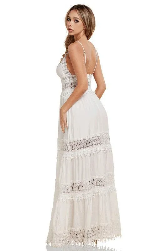 WHIE MAXI SHEER CROCHET