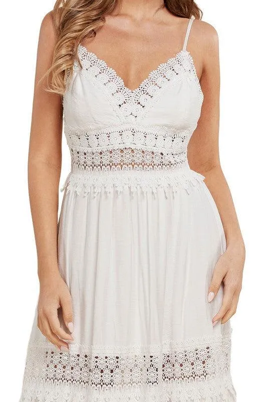 WHIE MAXI SHEER CROCHET