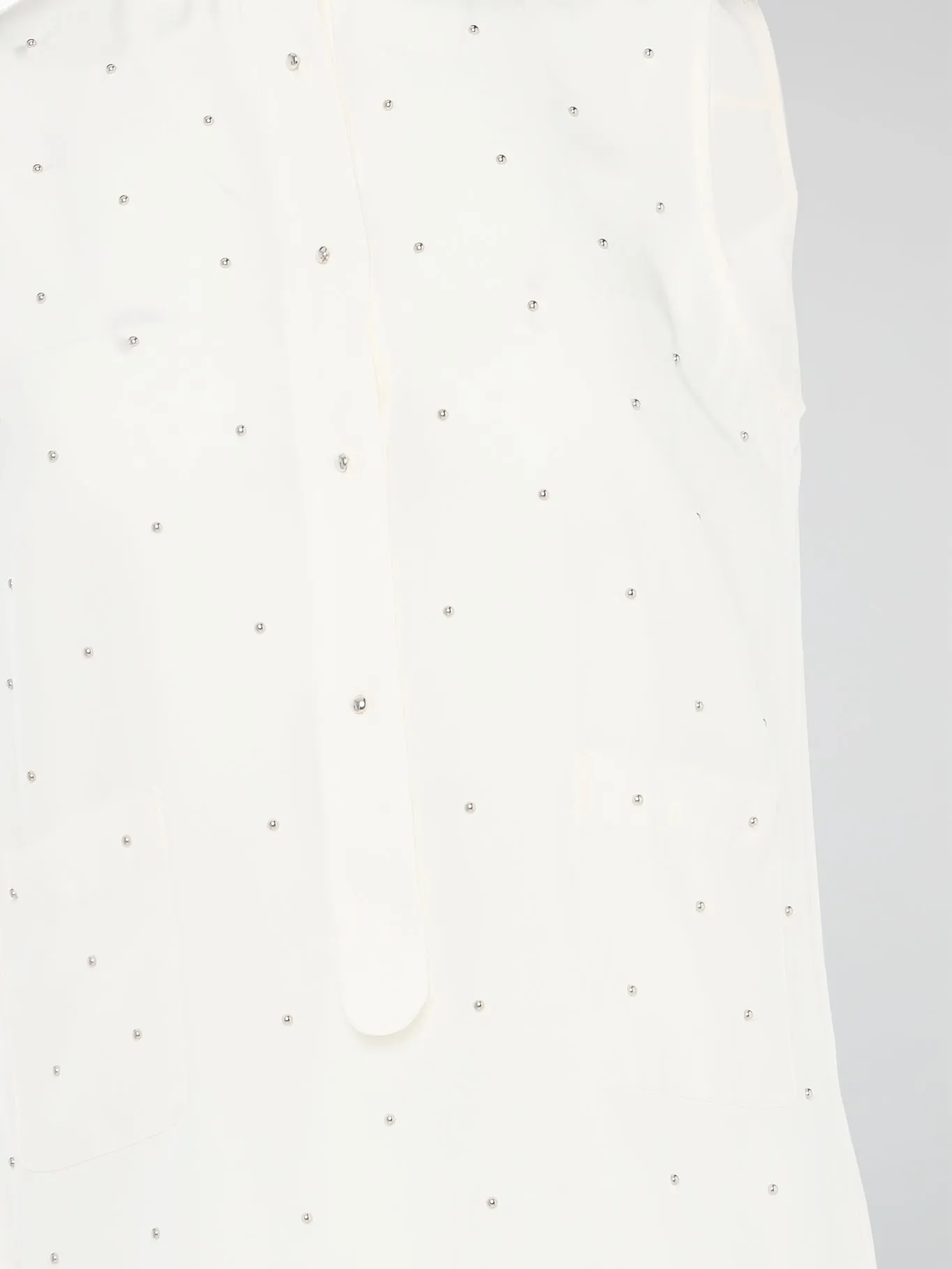 White Studded Sleeveless Shirt